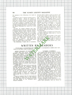 9781) The Sussex Fellowship Of Vancouver Mabel Crisford - 1930 Article