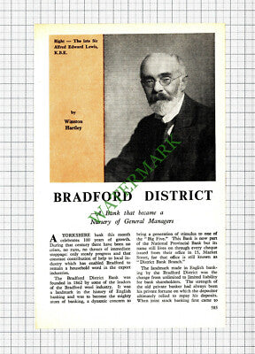 The Bradford District Bank Sir Alfred Lewis  Payton Duckitt Hadwick 1962 Article