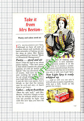 Mrs Beeton Light Spry Small Advert - 1960 Cutting