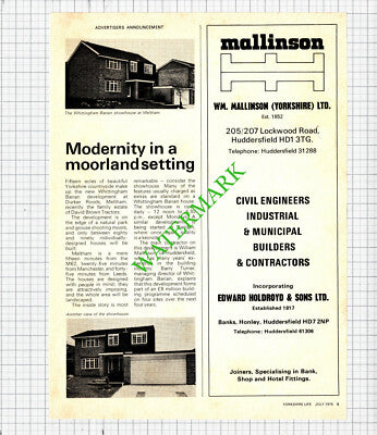 William Mallinson Huddersfield Yorkshire Durker Roods Meltham- 1974 Cutting