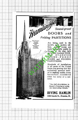 Irving Hamlin Evanston Illinois Chicago Temple Small Advert  - 1926 Cutting