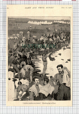 C7663) Frere Washing Day Boer War - 1900 Cutting