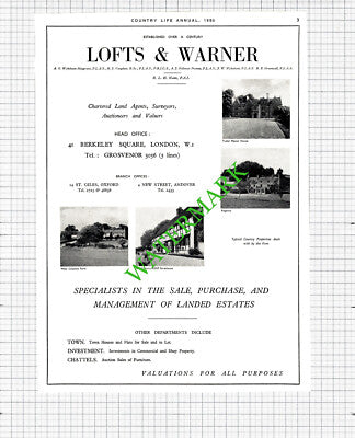 Lofts and Warner London Wykeham-Musgrave Fellowes Prynne Advert - 1950 Cutting