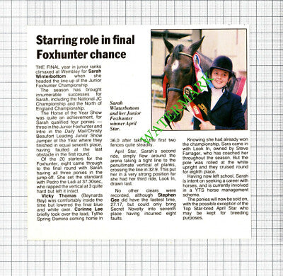 Sarah Winterbottom Horse Riding   - 1989 Cutting