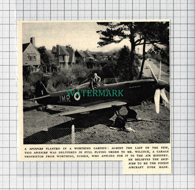 C3792) Mr Wilcock Spitfire Plane In A Worthing Garden Sussex Garage -1955 Clip