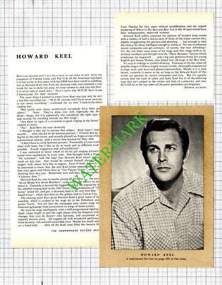 Howard Keel Singer - 1956 3-Part Cutting
