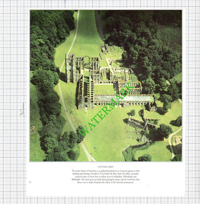 Newby Hall Yorkshire / Fountains Abbey  - 1980s Cutting / Print