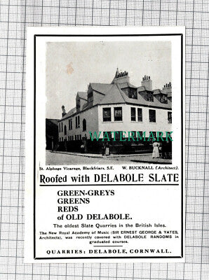 C6758) St Alphege Vicarage Blackfriars London Delabole Slate Quarries - 1911