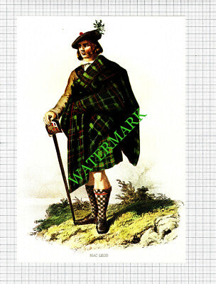 MACLEOD MAC LEOD Scottish Clans  - c.1980 Book Print