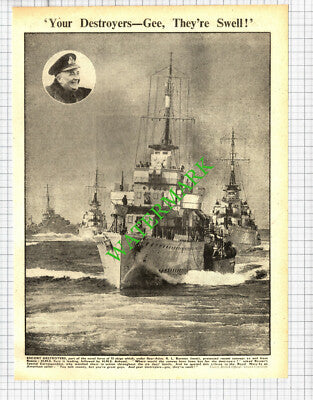 HMS FURY Ship  Rear Adm R L Burnett Ashanti   WW2  World War Two -1942 Cutting