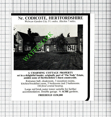 The Node Estate Codicote Hertfordshire House Sale Advert - 1980 Cutting