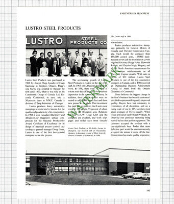 Brampton Canada Lustro Steel Flagg  / Archdekin Funeral Home - 1980s Article