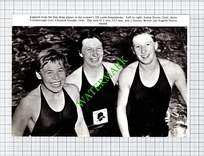 Jackie Dyson Anita Lonsborough Christine Gosden Swimming  - 1950s Cutting