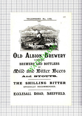 Old Albion Brewery Sheffield / Batty's Sweets Small Advert - 1908 Cutting