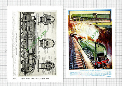 LNER Railway Engine No. 10000 Darlington - c.1930s 2-Part Cutting / Print