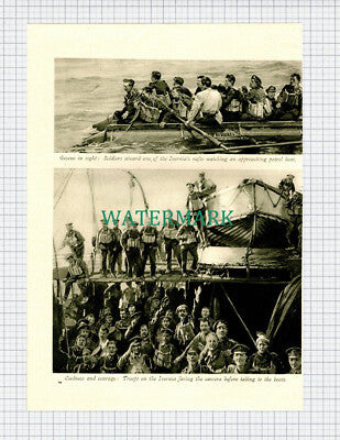 X784) Troops On The SS Ivernia Torpedoed 1917 - World War One 2-Page Book Print