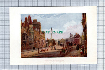 C4089) OXFORD Broad St & Balliol College / St Giles  SMALL c.1900 Book Print