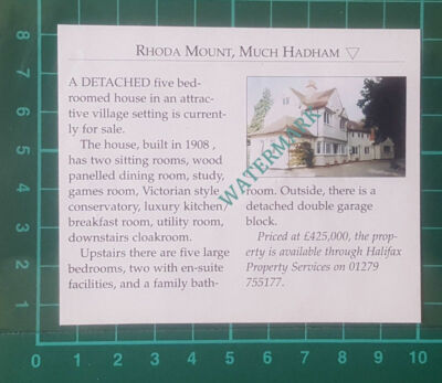 C2737) Rhoda Mount Much Hadham House Sale Advert - 1996 Clip