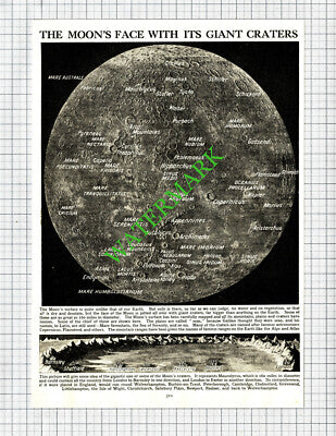 The Moon Surface Craters - c.1930's Cutting
