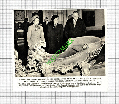 Royal Armoury Stockholm Duke of Gloucester -  1952 Cutting