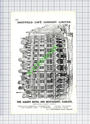 Albany Hotel Fargate Sheffield CJ Whitehead / JH Lilleker Joiner -1910 Cutting