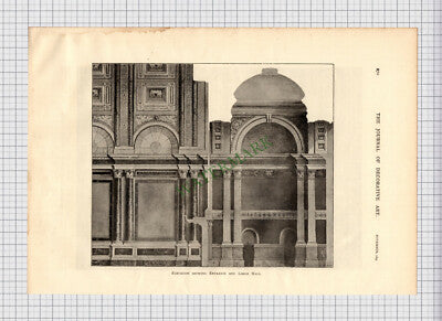X1813) Leeds Town Hall  JD Crace & Son London  - 1894 Article