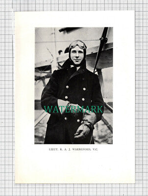 C3708) Lieut RAJ Warneford VC - c.1920s Book Print