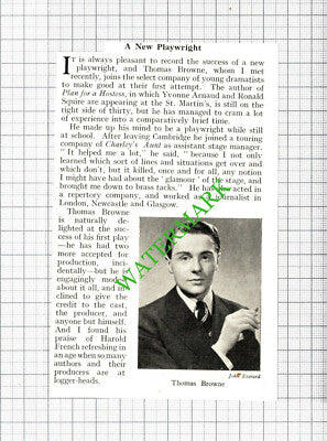 Thomas Browne Playwright  - 1938 Cutting
