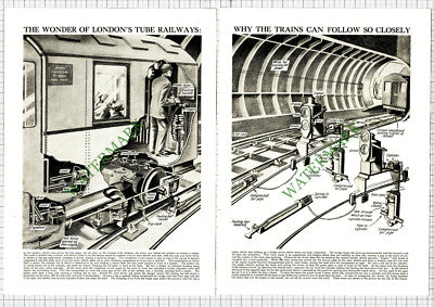 London Underground Railway Tube - 2-Part c.1950s Cutting
