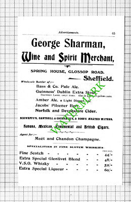 George Sharman Wine Merchant Sheffield Small Advert - 1912 Cutting