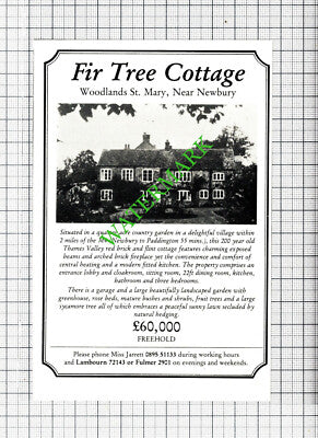 Fir Tree Cottage Woodlands St Mary Newbury House Sale Advert - 1980 Cutting