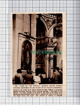 C5147) Holman Hunt Picture Restored To St Paul's Cathedral - c.1945 Clip