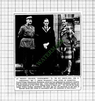 Trinity College Glenalmond Sir Philip Christison C Smith   - 1947 Cutting
