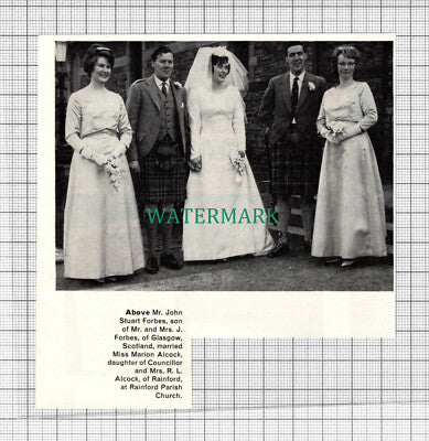 C3928) Mr John Stuart Forbes Glasgow Marion Alcock Rainford Wedding - 1964 Clip