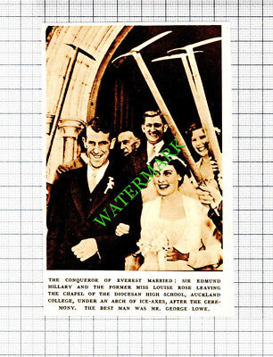 Sir Edmund Hillary Wedding - 1953 Small Cutting