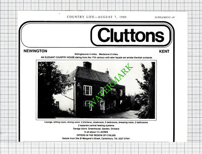 Newington Kent House Sale Advert  - 1980 Cutting
