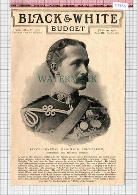 C7666) Lieut-Gen Reginald Pole-Carew Eleventh Division  - 1900 Cutting
