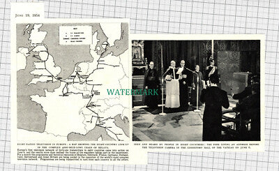 C3266) Eight Nation Television In Europe Pope Vatican - 1954 Clip