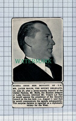 C4370) Mr Jacob Malik Soviet Delegate 1950 Clip