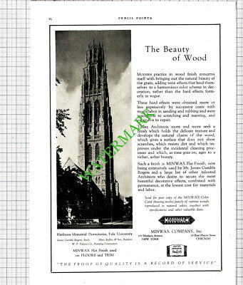 Miniwax Company USA Harkness Memorial Yale University Advert  - 1926 Cutting