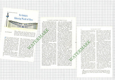 Saint Gobain Glass  - 1957 Small Article