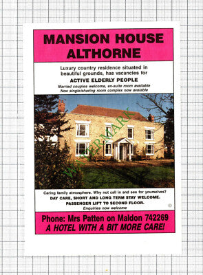 Mansion House Althorne Mrs Patten - 1988 Cutting