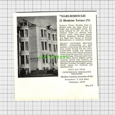 C2930) Norlands Hotel Scarborough / Marlborough Blenheim Terrace Advert  - 1969