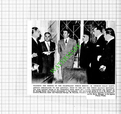 CHAMPOLLION Ship Wreck Heroes Georges Balay Baltagi Rouvier  - 1953 Cutting