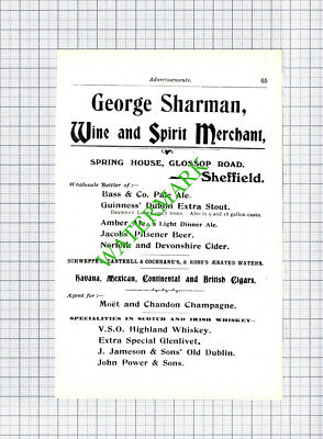 Pawson & Brailsford Sheffield / George Sharman Wine Merchant -1910 Cutting