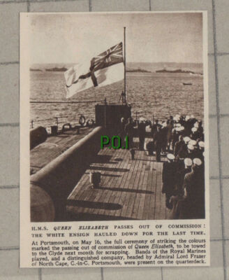 C1319) HMS QUEEN ELIZABETH Passes Out of Commission - 1948 Clip