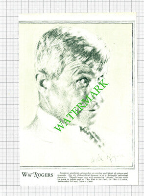 Will Rogers Actor  - 1930's Cutting / Print