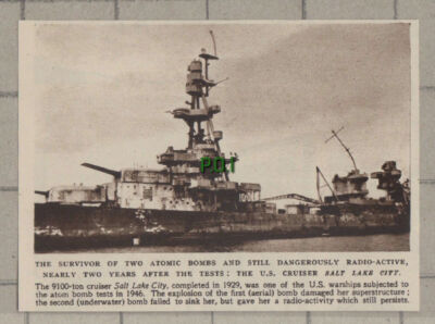 C1317) US Cruiser SALT LAKE CITY Atom Bomb Tests - 1948 Clip
