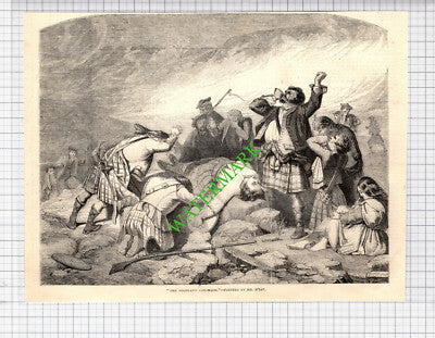 The Highland Coronach  McIan Niel Macdonald ?   - 1850 Cutting  / Print