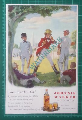 (X387) Johnnie Walker Whisky Advert Cricket - 1948 Clip